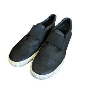 Vince‎ Black Leather Kirkland Slip On Fashion Sneakers Womens Size US 9.5M
